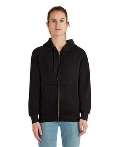 Lane Seven LS14003 Unisex Premium Full-Zip Hooded Sweatshirt - Black Hoodie with Button Classic Timeless