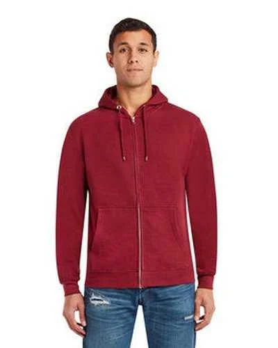 Lane Seven LS14003 Unisex Premium Full-Zip Hooded Sweatshirt - Burgundy Hoodie with Lining Warm Insulated