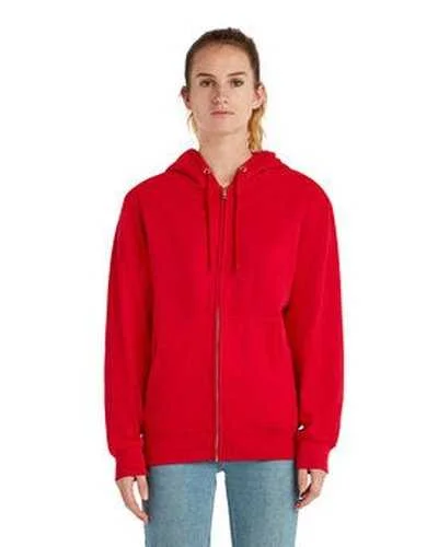 Lane Seven LS14003 Unisex Premium Full-Zip Hooded Sweatshirt - Red Hoodie with Emblem Brand Identity