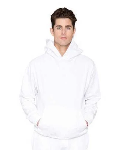 Lane Seven LS16001 Unisex Urban Pullover Hooded Sweatshirt - White Hoodie with Monochrome Minimalist Simple