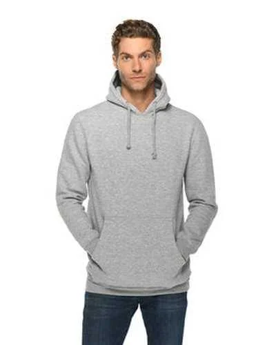 Lane Seven LS19001 Unisex Heavyweight Pullover Hooded Sweatshirt - Heather Gray Hoodie with Raw Hem Edgy Unfinished