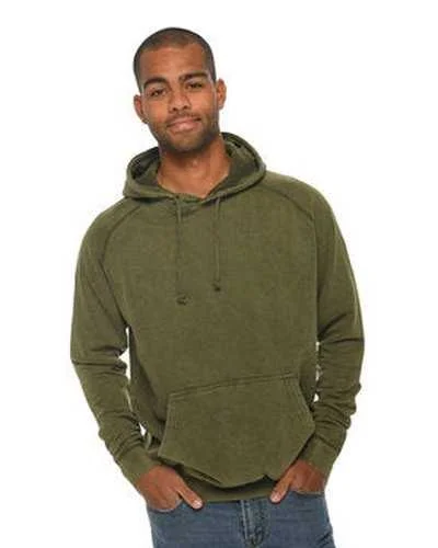 Lane Seven LST004 Unisex Vintage Raglan Hooded Sweatshirt - Olive Hoodie with Snap Buttons Easy Quick