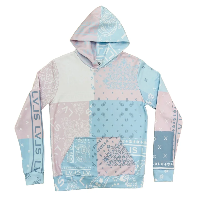 LEVELS SIGNATURE HOODIE | MULTI PAISLEY Hoodie with Ribbed Neckline Snug Warm