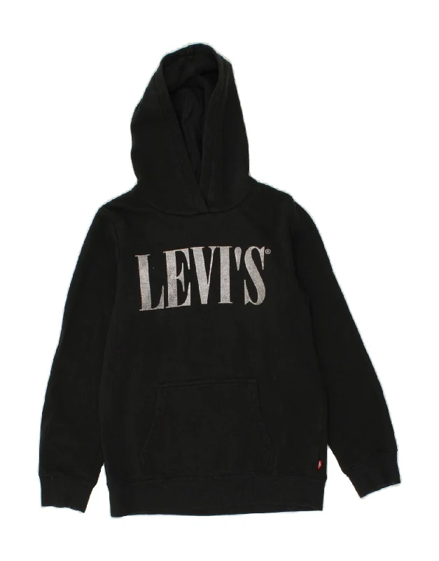 LEVI'S Girls Graphic Hoodie Jumper 13-14 Years Black Hoodie with Button Classic Timeless LEVI'S Girls Graphic Hoodie Jumper 13-14 Years Black Hoodie with Button Classic Timeless