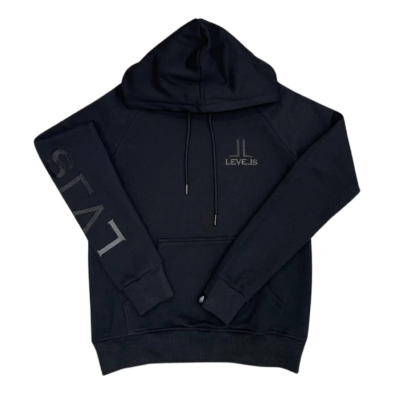 LUXE LVLS EMBROIDERED HOODIE | ONYX Hoodie with Toggle Buttons Decorative Unique