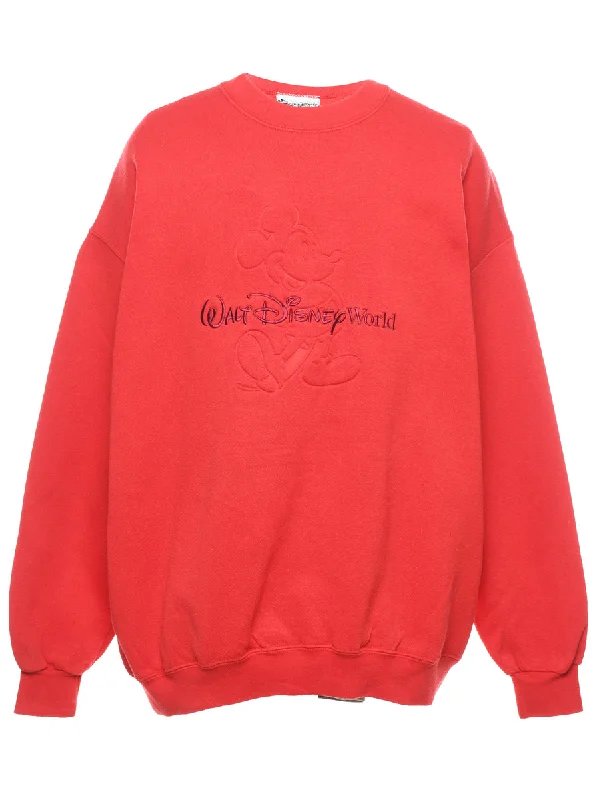 Mickey Mouse Red Classic Cartoon Sweatshirt - XL Hoodie with Earth Tones Natural Calm Mickey Mouse Red Classic Cartoon Sweatshirt - XL Hoodie with Earth Tones Natural Calm