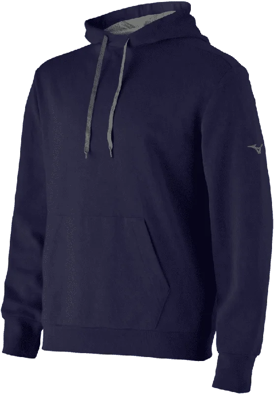 Mizuno Challenger Hoodie - Navy Hoodie with Hem Elastic Stretchable Comfortable