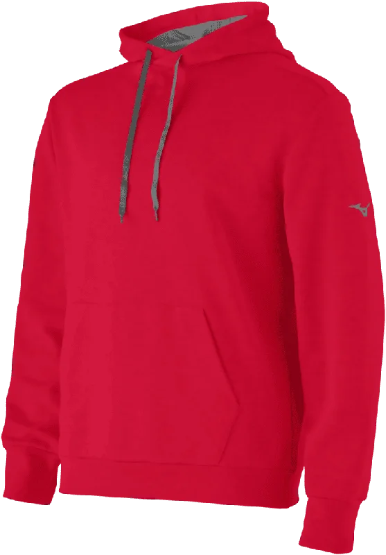 Mizuno Challenger Hoodie - Red Hoodie with Hem Drawcord Adjustable Customizable