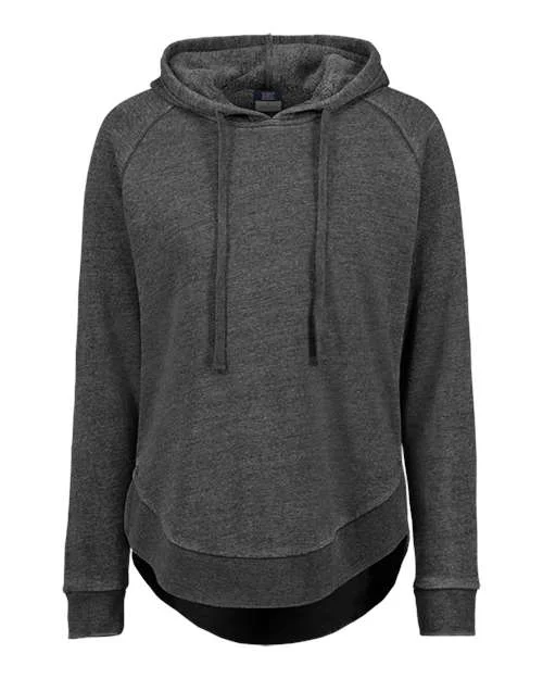 MV Sport W20172 Women's Jordan Angel Fleece Hooded Sweatshirt - Charcoal Hoodie with Patch Decorative Personalized