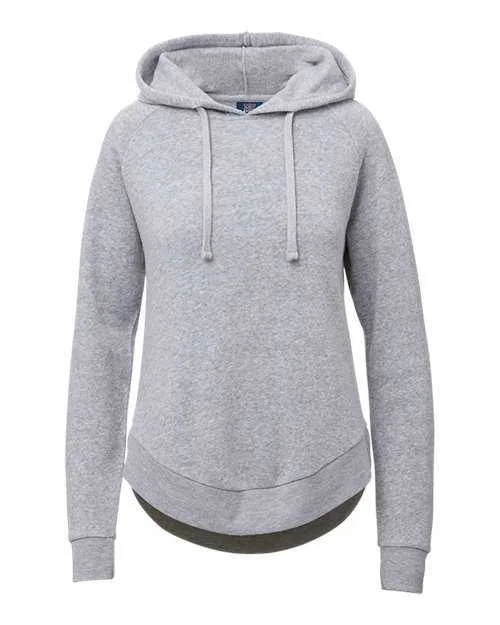 MV Sport W20172 Women's Jordan Angel Fleece Hooded Sweatshirt - Heather Grey Hoodie with Thumb Holes Functional Cozy