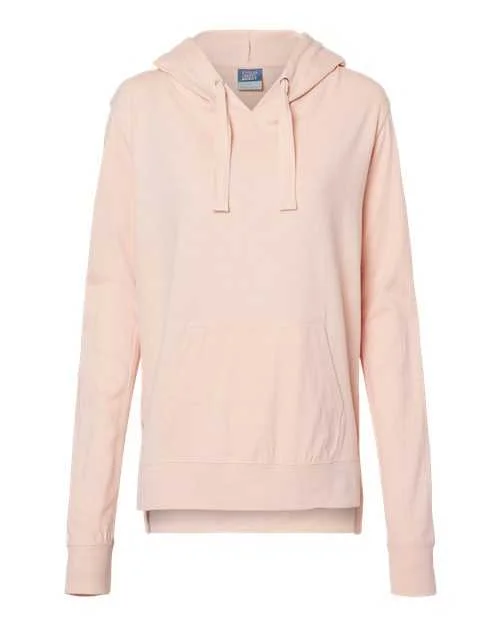 MV Sport W21404 Women's Sueded Jersey Hooded Sweatshirt - Cameo Pink Hoodie with Illustration Artistic Creative