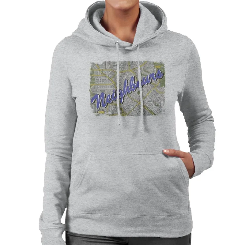 Neighbours 1987 Map Women's Hooded Sweatshirt Zip Hoodie Drawstring Kangaroo Pocket