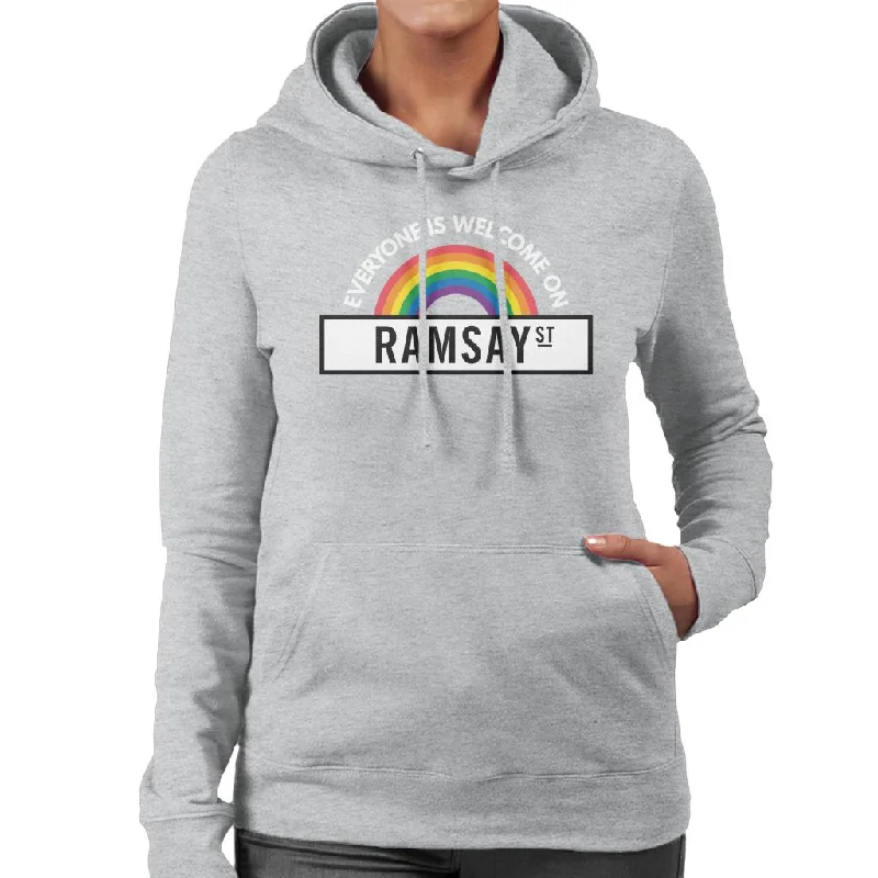 Neighbours Pride Everyone Is Welcome On Ramsay St Women's Hooded Sweatshirt Hoodie with Hem Detail Decorative Unique