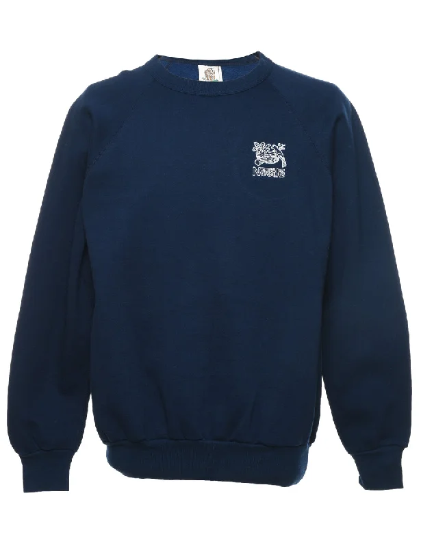 Nestle Printed Sweatshirt - M Hoodie with Hem Applique Textured Unique