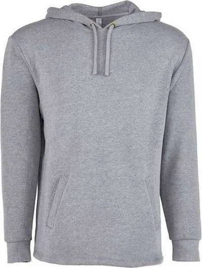 Next Level 9300 Unisex Malibu Welt Pocket Hoodie - Heather Gray Zip Hoodie Drawstring Kangaroo Pocket