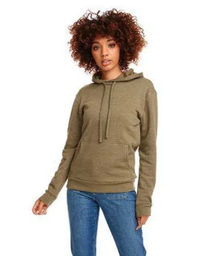 Next Level 9302 Unisex Pch Pullover Hooded Sweatshirt - Heather Militry Green Hoodie with Lace Feminine Delicate