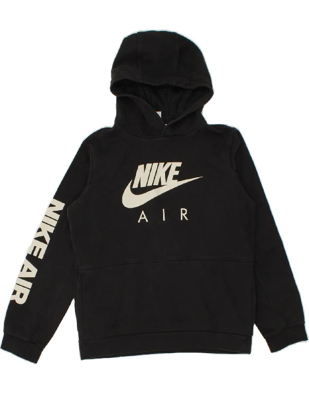 NIKE Boys Graphic Hoodie Jumper 13-14 Years XL Black Cotton Hoodie with Mock Neck Collared Structured NIKE Boys Graphic Hoodie Jumper 13-14 Years XL Black Cotton Hoodie with Mock Neck Collared Structured