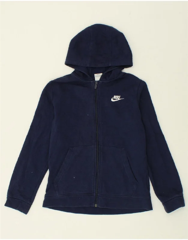 NIKE Boys Zip Hoodie Sweater 12-13 Years Large Navy Blue Cotton Hoodie with Snap Buttons Easy Quick NIKE Boys Zip Hoodie Sweater 12-13 Years Large Navy Blue Cotton Hoodie with Snap Buttons Easy Quick