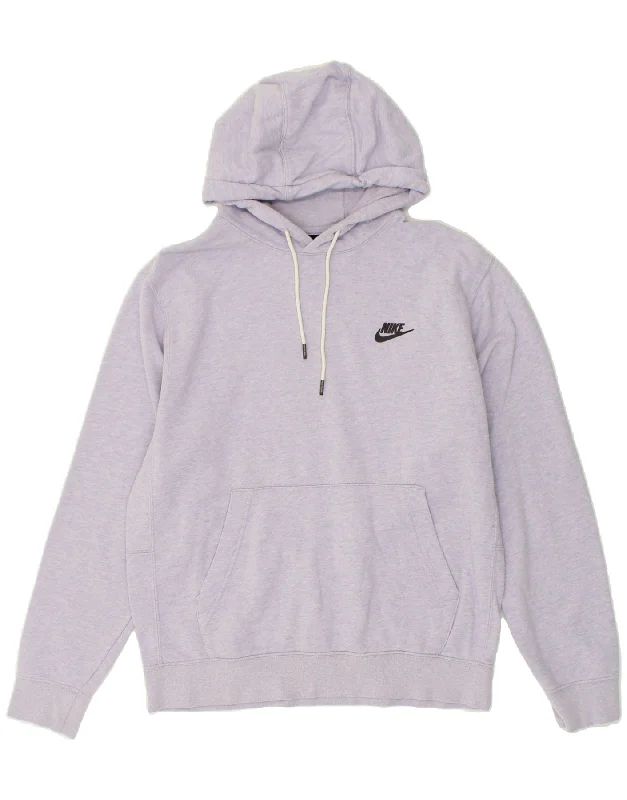 NIKE Womens Hoodie Jumper UK 14 Medium Purple Cotton Hoodie with Raw Hem Edgy Unfinished NIKE Womens Hoodie Jumper UK 14 Medium Purple Cotton Hoodie with Raw Hem Edgy Unfinished