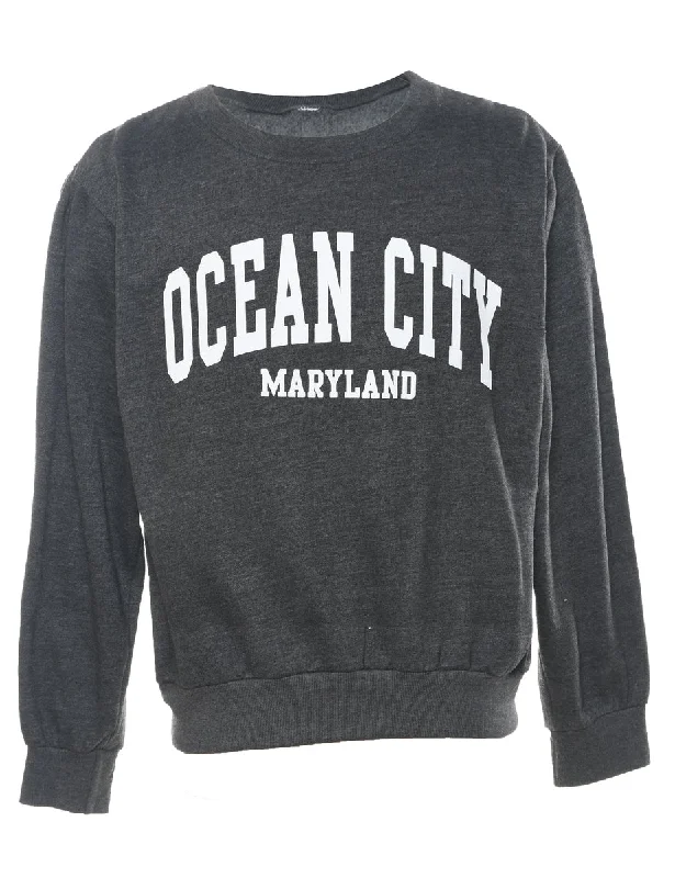 Ocean City Maryland Printed Sweatshirt - M Hoodie with Embroidery Detailed Premium