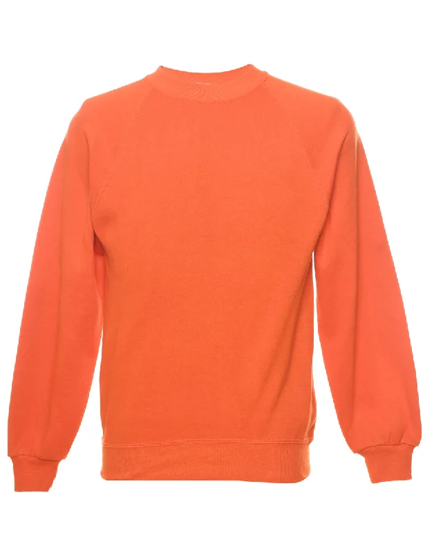 Orange Plain Sweatshirt - M Oversized Hoodie Comfort Casual