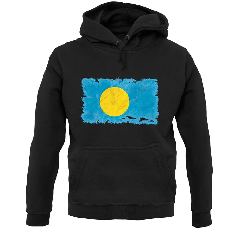 Palau Grunge Style Flag Unisex Hoodie Hoodie with Gradient Ombre Colorful