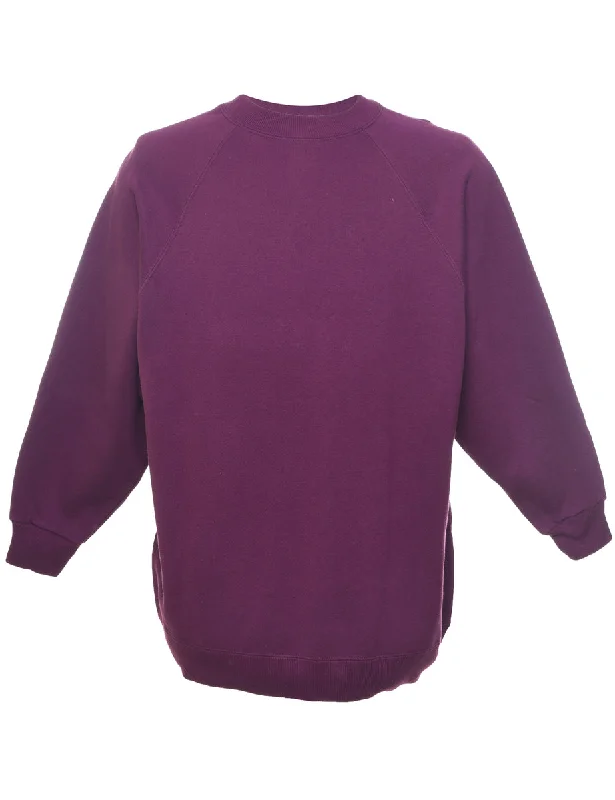 Plum Plain Sweatshirt - XL Hoodie with Full-Zip Functional Layering