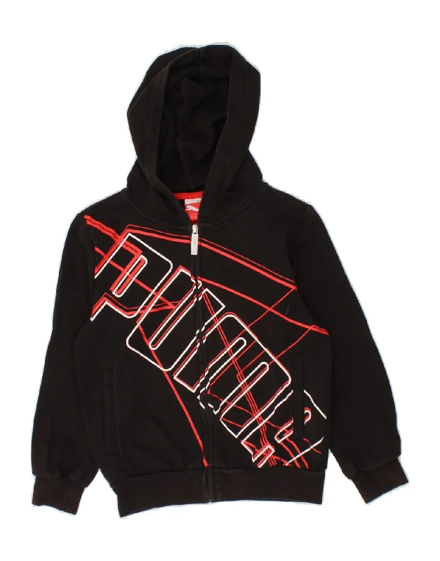 PUMA Boys Graphic Zip Hoodie Sweater 7-8 Years Small Black Cotton Hoodie with Elastic Cuffs Stretchable Comfortable PUMA Boys Graphic Zip Hoodie Sweater 7-8 Years Small Black Cotton Hoodie with Elastic Cuffs Stretchable Comfortable