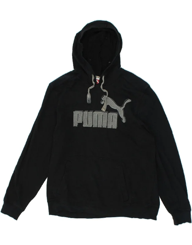PUMA Mens Graphic Hoodie Jumper XL Black Cotton Hoodie with Logo Branding Identity