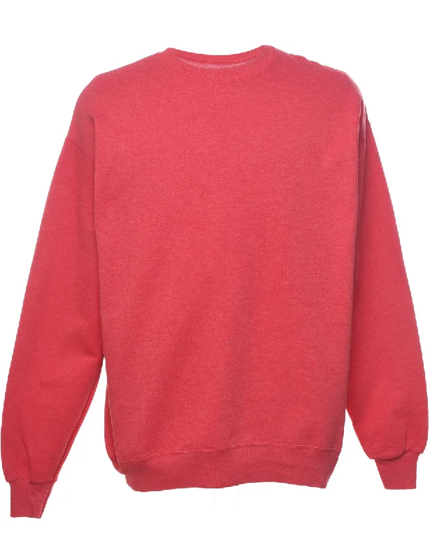Red Plain Sweatshirt - XL Hoodie with Neon Bright Vibrant