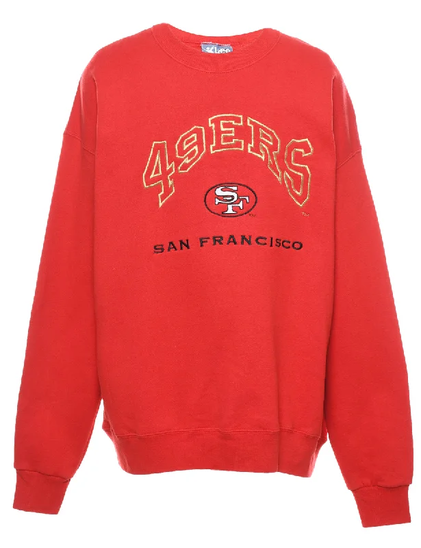 San Francisco 49 Ers Embroidered Sweatshirt - XL Hoodie with Metallic Shiny Futuristic San Francisco 49 Ers Embroidered Sweatshirt - XL Hoodie with Metallic Shiny Futuristic