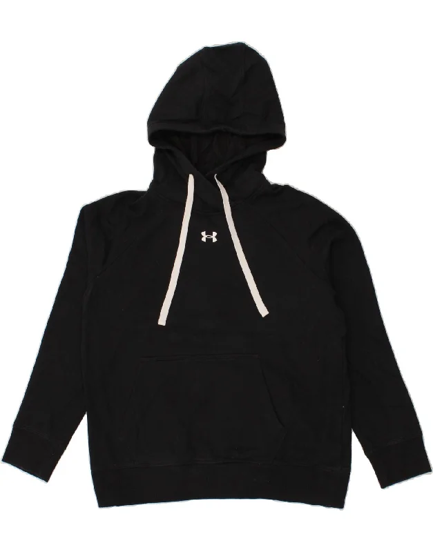 UNDER ARMOUR Womens Hoodie Jumper UK 14 Medium Black Cotton Hoodie with Tied Waist Feminine Flattering UNDER ARMOUR Womens Hoodie Jumper UK 14 Medium Black Cotton Hoodie with Tied Waist Feminine Flattering