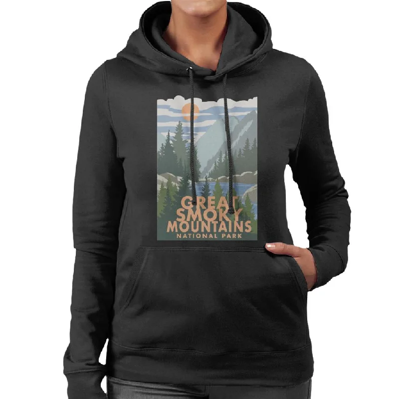 US National Parks Great Smoky Mountains Women's Hooded Sweatshirt Hoodie with Fur Luxurious Winter