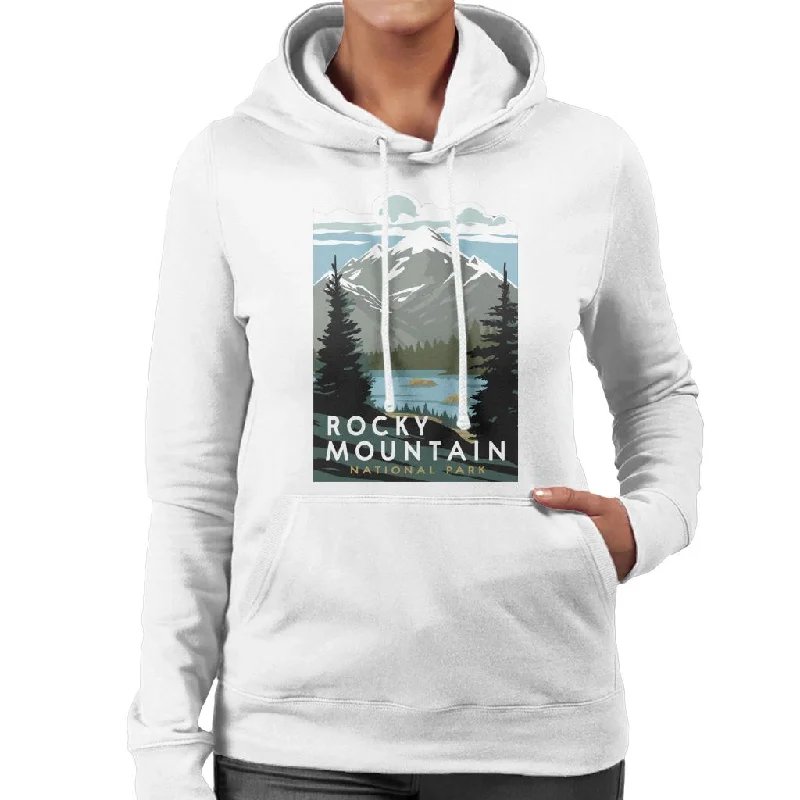 US National Parks Rocky Mountain National Park Women's Hooded Sweatshirt Hoodie with Rhinestones Sparkly Elegant