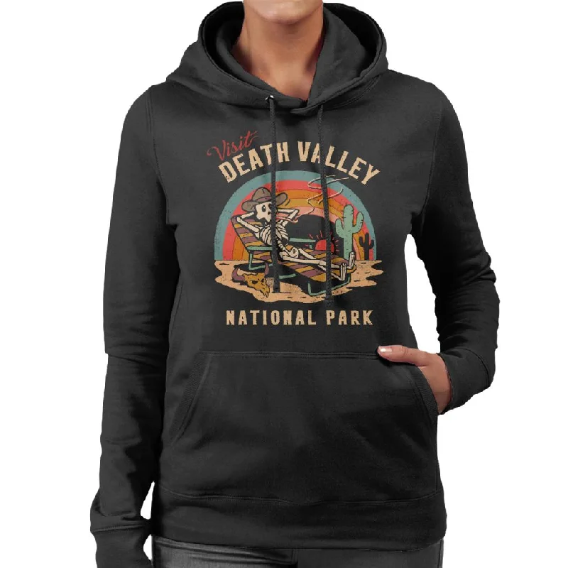 US National Parks Visit Death Valley Women's Hooded Sweatshirt Hoodie with Hem Embroidery Detailed Premium