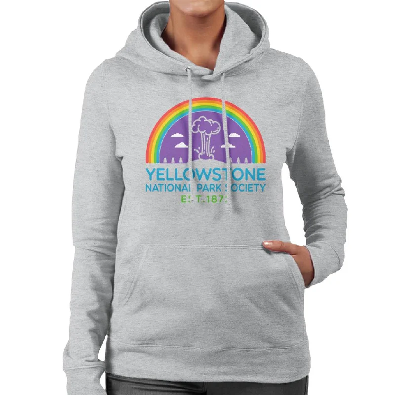 US National Parks Yellowstone Society Est 1872 Women's Hooded Sweatshirt Hoodie with High Neck Warm Protective