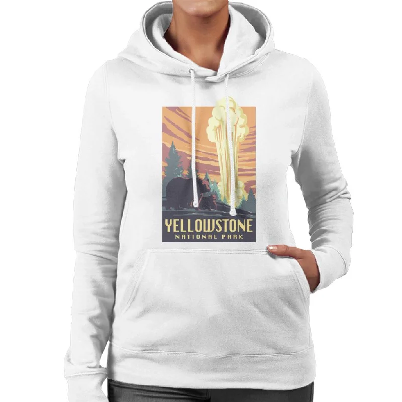 US National Parks Yellowstone Women's Hooded Sweatshirt Hoodie with Ribbed Hem Stretchable Secure