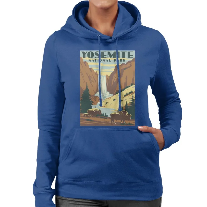 US National Parks Yosemite Waterfall Women's Hooded Sweatshirt Hoodie with Print Artistic Unique