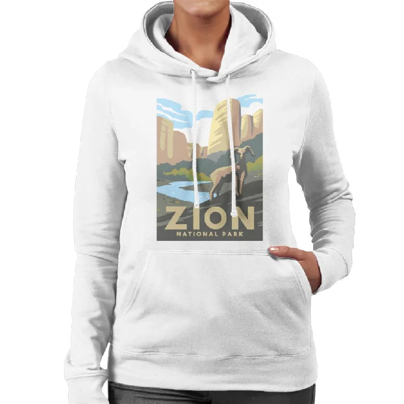 US National Parks Zion Women's Hooded Sweatshirt Hoodie Dress Longline Feminine