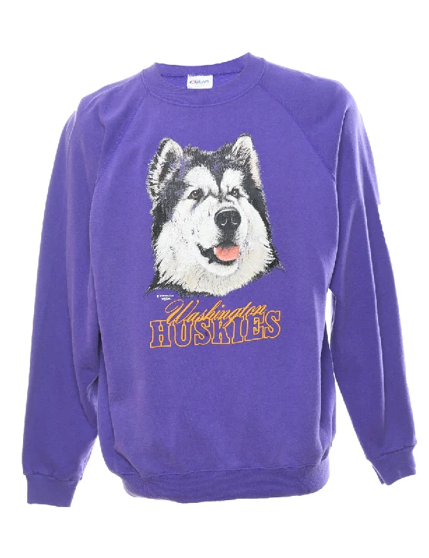 Washington Huskies Basketball Sports Sweatshirt - XL Hoodie with Print Artistic Unique Washington Huskies Basketball Sports Sweatshirt - XL Hoodie with Print Artistic Unique