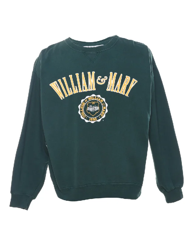 William & Mary College Green & Yellow Printed Sweatshirt - M Hoodie with Hem Drawcord Adjustable Customizable William & Mary College Green & Yellow Printed Sweatshirt - M Hoodie with Hem Drawcord Adjustable Customizable