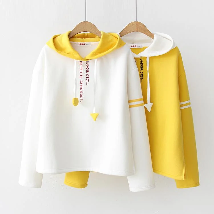 Women's Casual Contrast Color English Embroidered Hoodies Hoodie with Drawcord Adjustable Secure Women's Casual Contrast Color English Embroidered Hoodies Hoodie with Drawcord Adjustable Secure