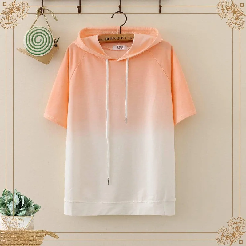 Women's Korean Fashion Gradual Change Hoodies Hoodie with Hidden Zipper Minimalist Clean Women's Korean Fashion Gradual Change Hoodies Hoodie with Hidden Zipper Minimalist Clean
