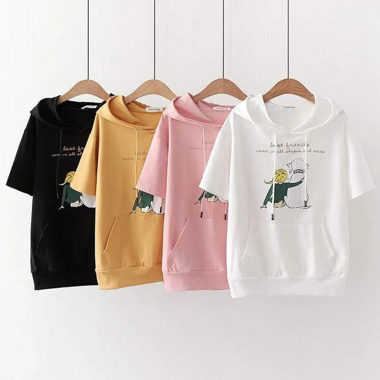Women's Sweet Girl And Dog Printed Hoodies Hoodie with Neon Bright Vibrant