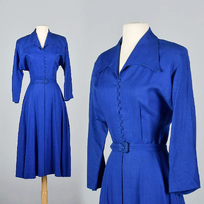 1950s Royal Blue Dress Jacket Embroidered Jacket Appliqued Jacket Beaded Jacket