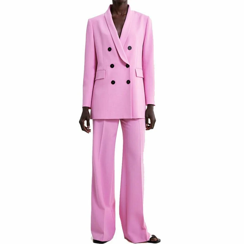 Pink Women's Pant Suits Slim Fit Double Breasted V Neck Ladies Office Business Evening Work Wear Tuxedos (Jacket+Pants) Belted Jacket Elasticated Jacket Padded Jacket Pink Women's Pant Suits Slim Fit Double Breasted V Neck Ladies Office Business Evening Work Wear Tuxedos (Jacket+Pants) Belted Jacket Elasticated Jacket Padded Jacket