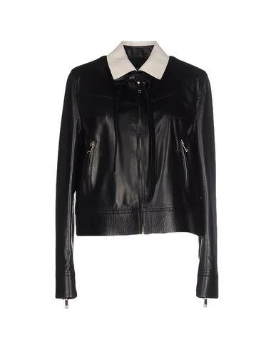 Valentino Women Jacket Black 10 UK Denim Jacket Leather Jacket Suede Jacket