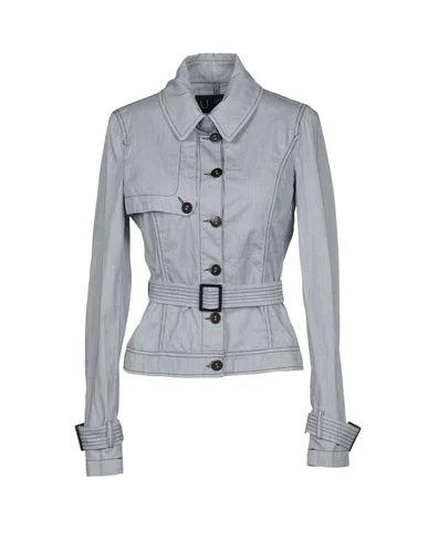 Armani Jeans Women Jacket Grey 10 UK A-Line Jacket Boat Neck Shawl Collar
