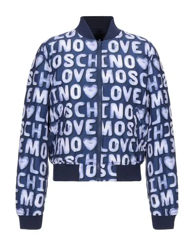 Love Moschino Women Jacket Blue 8 UK Fleece Jacket Down Jacket Parka