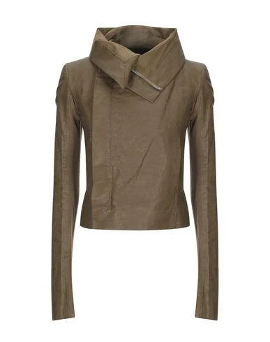 Rick Owens Women Jacket Khaki 8 UK Hooded Jacket Caped Jacket Shawl Collar Jacket